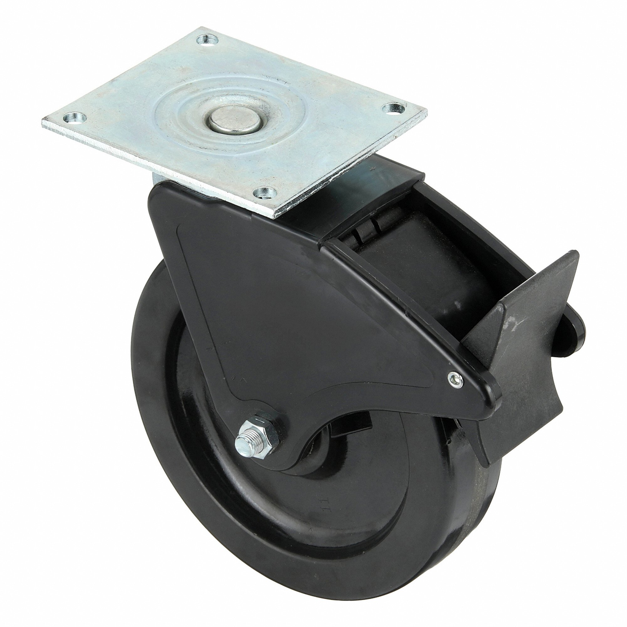 GRAINGER P21S-PH080R-15-TBF Standard Plate Caster, Swivel, Phenolic, 1250 Lbs. Load Rating, 8 Inch Wheel Dia. | CH6QWA 55KC08