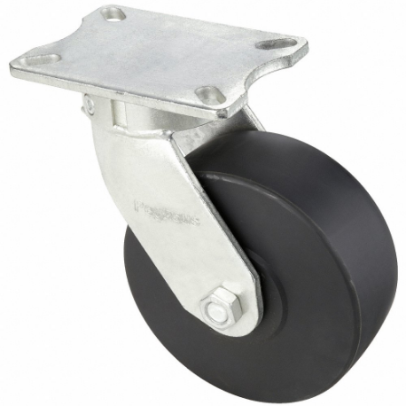 GRAINGER P27S-NMB080K-18 Kingpinless Plate Caster, 8 Inch Dia, 10 1/8 Inch Height, Swivel | CQ2FKN 483N24