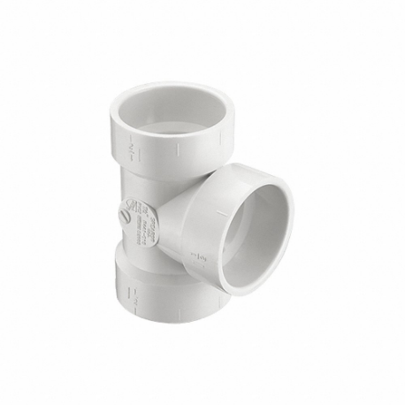 GRAINGER P441-040 Bull Nose Tee, Schedule Dwv, 4 Inch X 4 Inch X 4 Inch Fitting Pipe Size, White | CQ3ZXY 56GX30