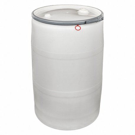 GRAINGER POLY55OHNATFIT Transport Drum, Polyethylene, 55 Gal, Lever Lock Ring, White/White, 2 Bung Holes | CQ3MZV 20UK93