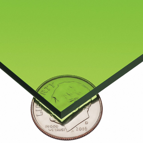 GRAINGER PS-CACT-101 Plastic Sheet, 0.125 Inch Thick, 12 Inch W x 12 Inch L, Green, Clear, 9 | CP6XRE 56LH59