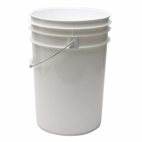 GRAINGER ROP2160W-M Pail, 6 gal, Open Head, Plastic, 12 3/8 in, 17 5/8 Inch OverallHeight, Round, White | CQ3MZN 49EN27