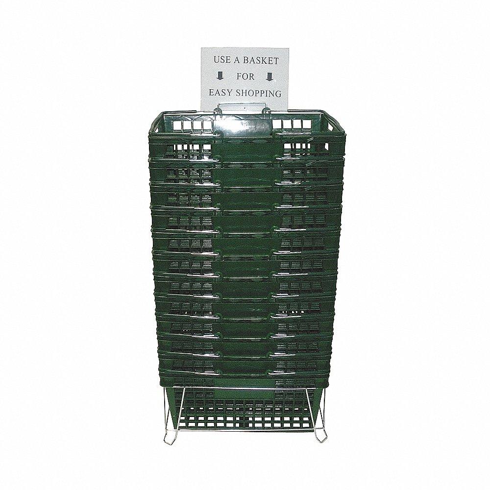 GRAINGER RWR-HDB-GN01ST Hand Basket, 18 1/4 x 12 1/4 x 8 5/8 Inch Size, Polypropylene, Green, Metal | CJ2JZG 4YFF2