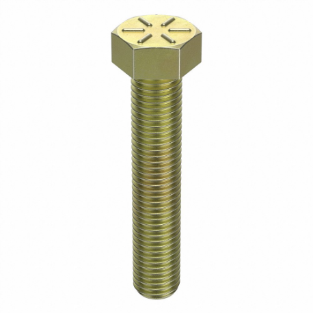 GRAINGER TAPG8ZY7895 Hex Head Cap Screw, Steel, Grade 8, Zinc Yellow, 7/8 9, Coarse, 5 Inch Length | CQ6XNC 30Z824