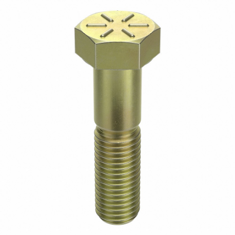 GRAINGER TAPG8ZYL5811212 Hex Head Cap Screw, Steel, Grade 8, Zinc Yellow, 5/8 11, Coarse, 2 1/2 Inch Length | CQ6XMQ 30Z450