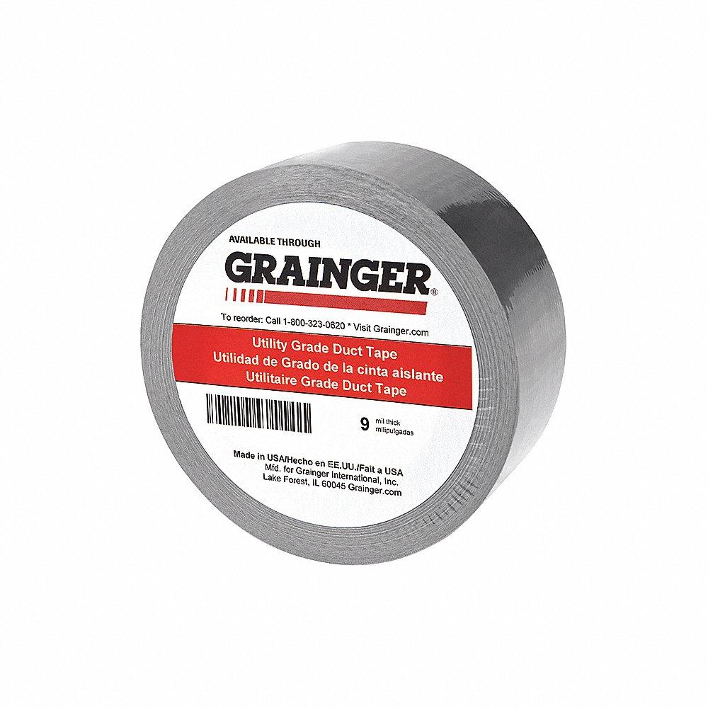 GRAINGER TC600-Silver Duct Tape, Std Duty, 1 7/8 Inch X 33 Yd, Silver, Continuous Roll | CP9DWR 49Z326
