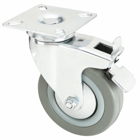 GRAINGER TSED 075 RN0D B Standard Plate Caster, 3 Inch Dia, 3 13/16 Inch Height, Swivel | CQ6YCR 16D124