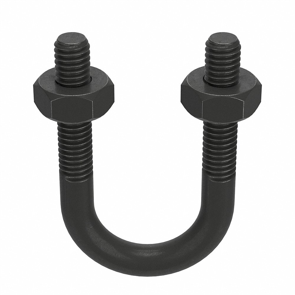 U Bolt, 5/16 In - 18 Thread Size, Std, 2 3/16 In Inside Lg., 1 In Inside Wd., Blk Oxide