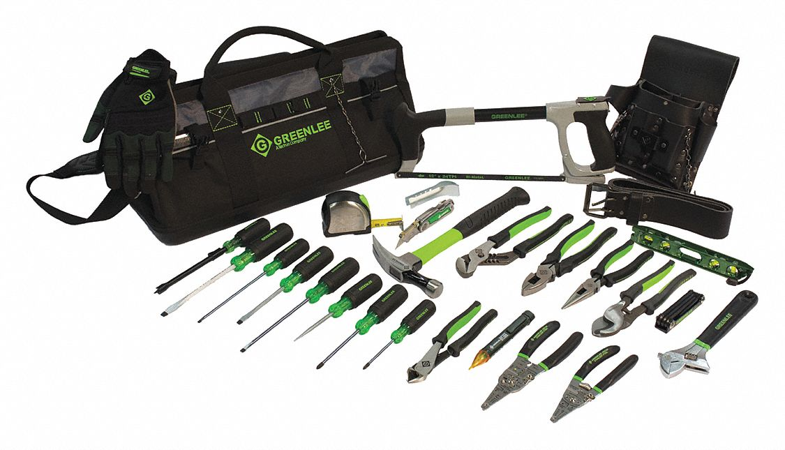GREENLEE 0159-28MULTI Electricians Tool Kit, 28 Pieces Bag | CJ2CEY 416J64