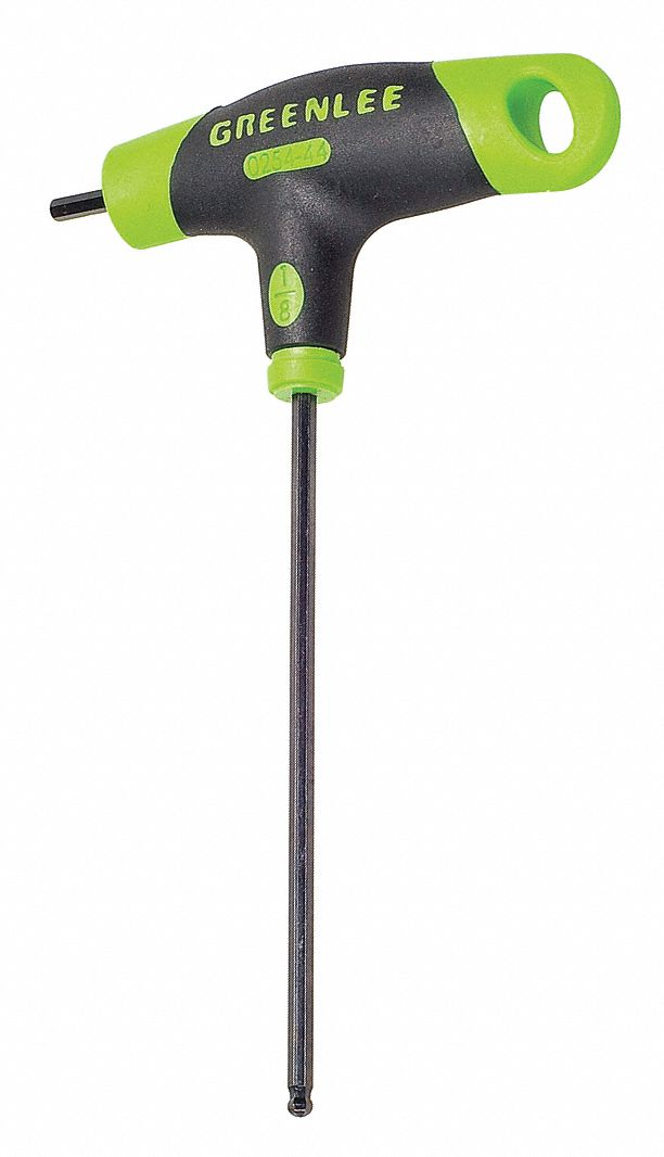GREENLEE 0254-44 T Handle Hex Key Wrench, 1/8 Inch Size, 6 Inch Overall Length | AA3HWL 11L591
