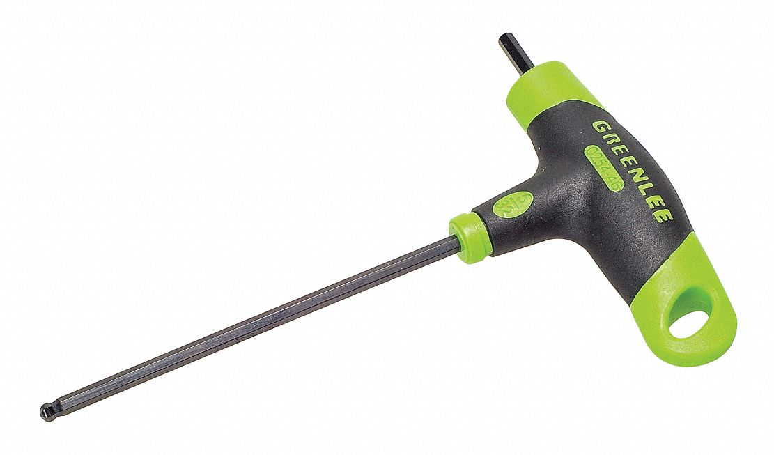 GREENLEE 0254-46 T Handle Hex Key Wrench, 5/32 Inch Size, 6-1/2 Inch Overall Length | AA3HWM 11L593