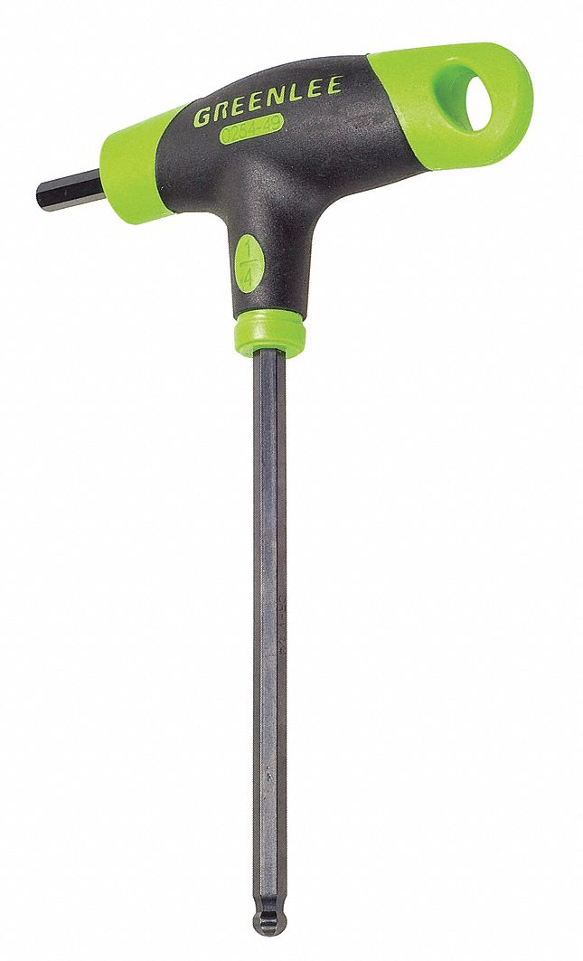GREENLEE 0254-49 T Handle Hex Key Wrench, 1/4 Inch Size, 7-1/2 Inch Overall Length | AA3HWQ 11L596