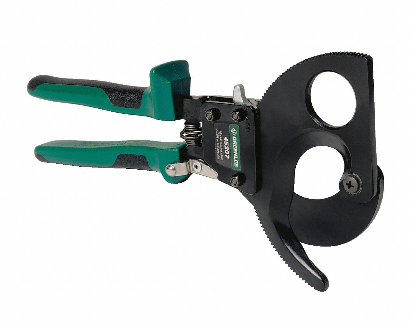 GREENLEE 45207 Ratchet Cable Cutter, 11 Inch Overall Length, 2 Inch Jaw Size, Cushioned Grip Handle | AB6JHD 21TX94