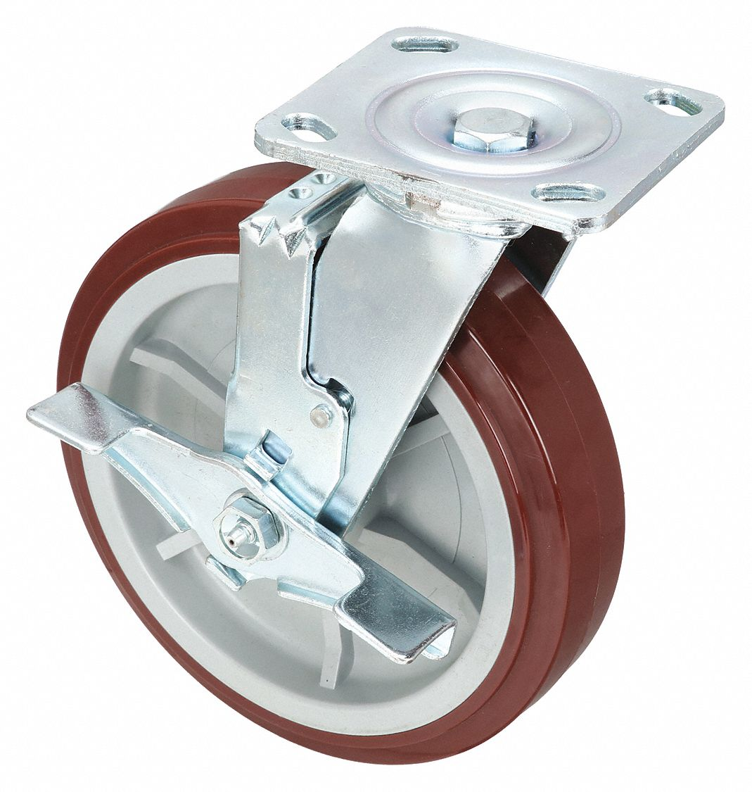 GREENLEE CS8 Swivel Caster, With Brake, 8 Inch Dia., 900 lbs. Capacity | AH4VQK 35MM24