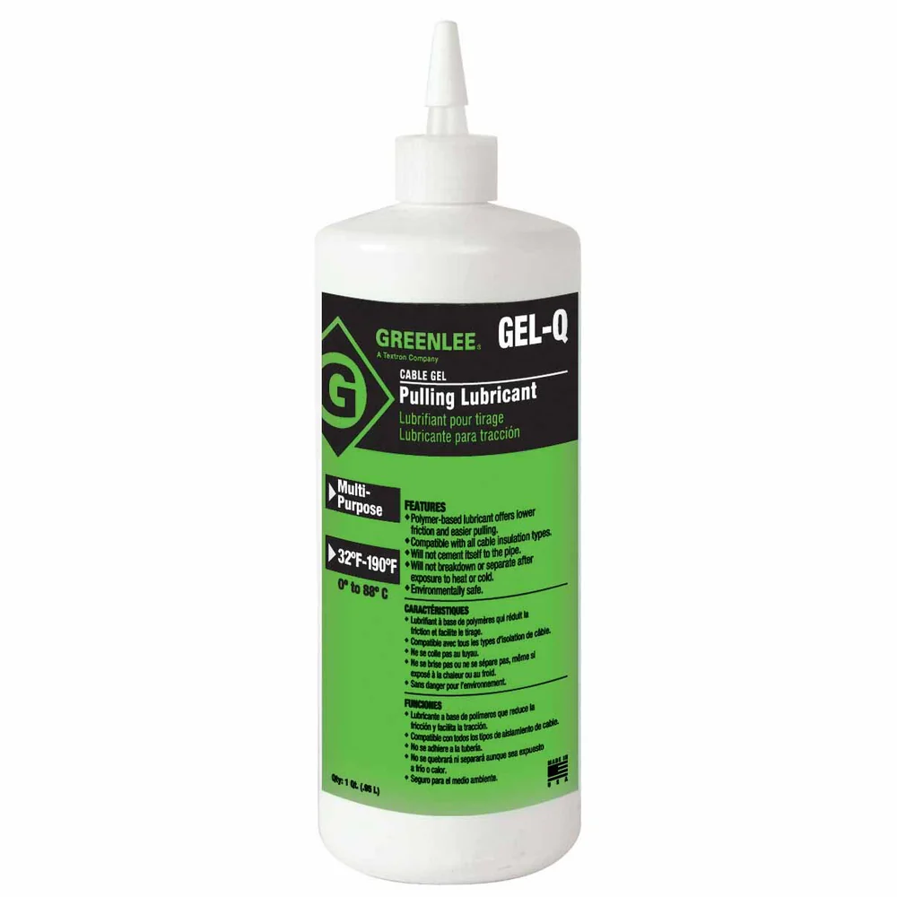 GREENLEE GEL-Q Cable and Wire Pulling Lubricants, 29 Deg to 190 Deg F, No Additives, 32 oz | CR3LPP 5C647