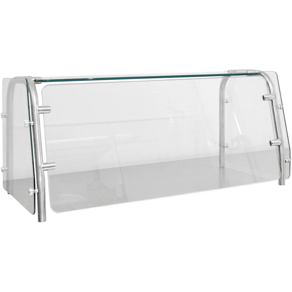 Single Tier Cafeteria Food Shield with Top Shelf, 36 X 18 X 18 Inch Size