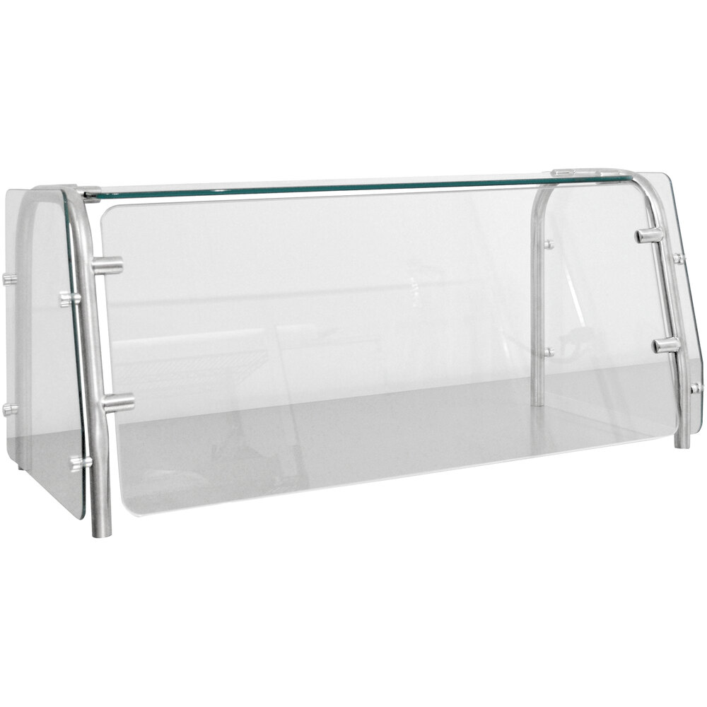 Single Tier Cafeteria Food Shield with Top Shelf, 72 X 18 X 18 Inch Size