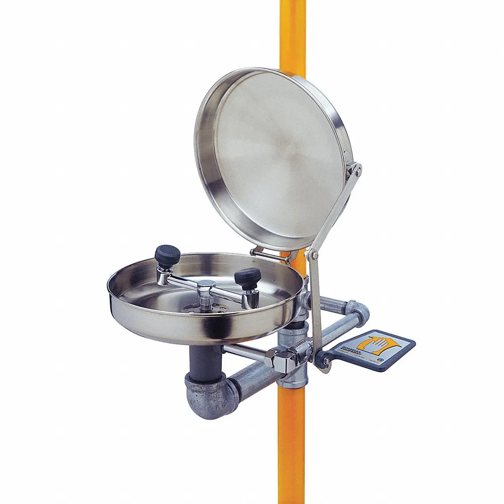 Safety Station with Eyewash, Stainless Steel Bowl, Cover and Shower Head