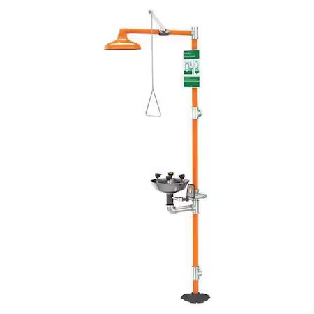 GUARDIAN EQUIPMENT G1909 Safety Station with Eyewash, 10 Inch Shower Head, 1 Inch Valve | CJ7EGF