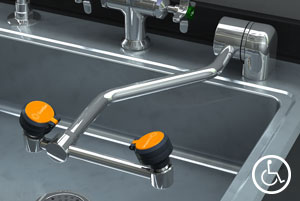 GUARDIAN EQUIPMENT GBF1849 Eyewash, Deck Mounted, 90 Deg. Swing Down, 1/2 Inch Inlet | CJ7EJF