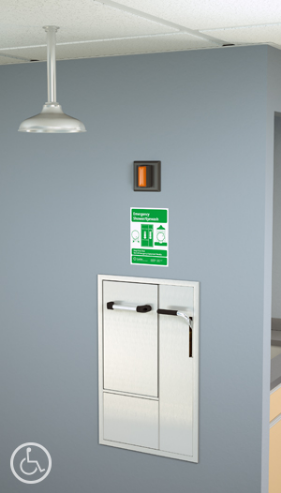 GUARDIAN EQUIPMENT GBF2150 Recessed Safety Station with Drain Pan, Exposed Shower Head | AC9JDY 3GUL6