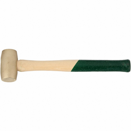 HACKETT 4BH Brass Mallet, Wood Handle, 3 lb Head Wt, 1 3/4 Inch Dia, 3 3/4 Inch Head Length | CR3MTY 36XC19