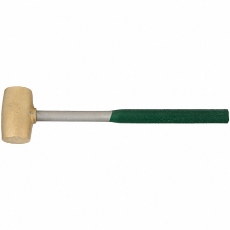 HACKETT 5BS Brass Mallet, Steel Handle, 4 lb Head Wt, 1 7/8 Inch Dia, 3 3/4 Inch Head Length | CR3MTU 36XC22