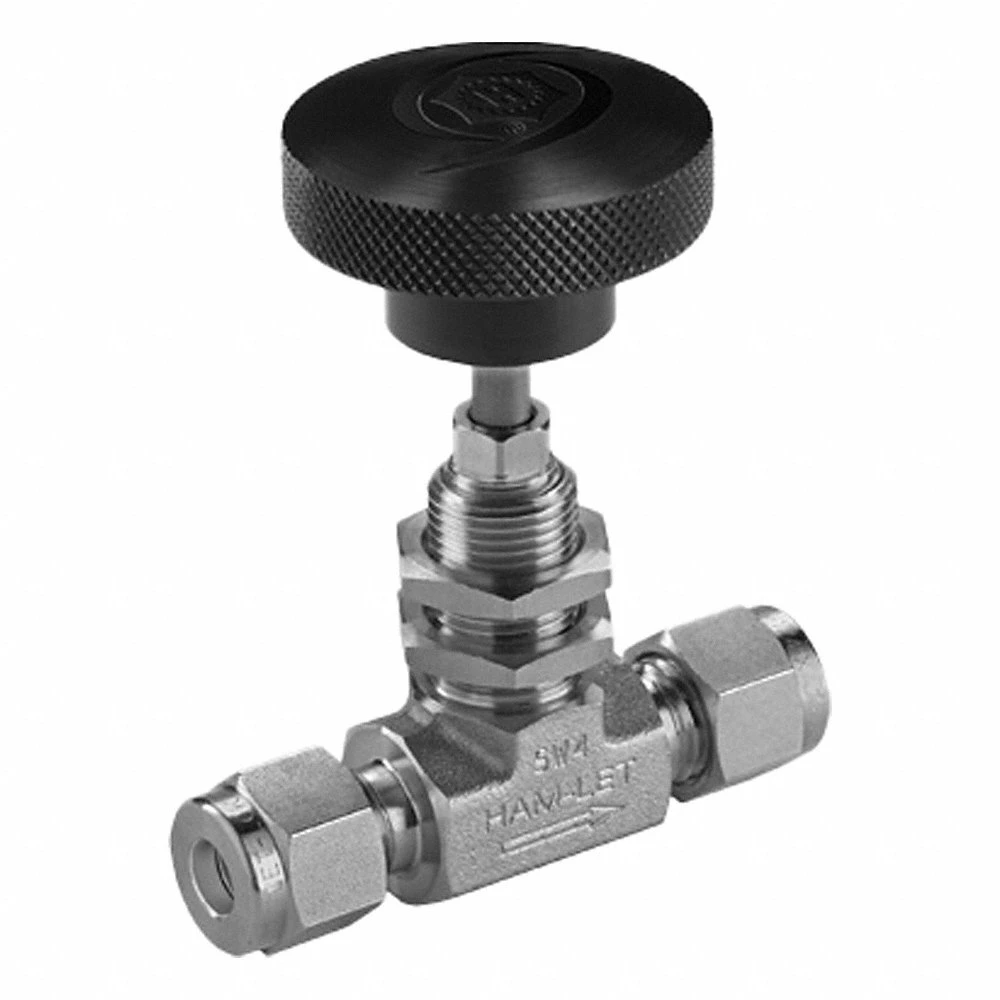 Plumbing Needle Valve, Inline Valve Body, 316 Stainless Steel, Integral Bonnet, Let-Lok