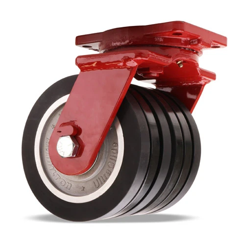 Dual Wheel Swivel Caster, 8 x 3 Inch, 7000 lb at 3 mph, Ultraglide XC, 3 Inch Wheel Face