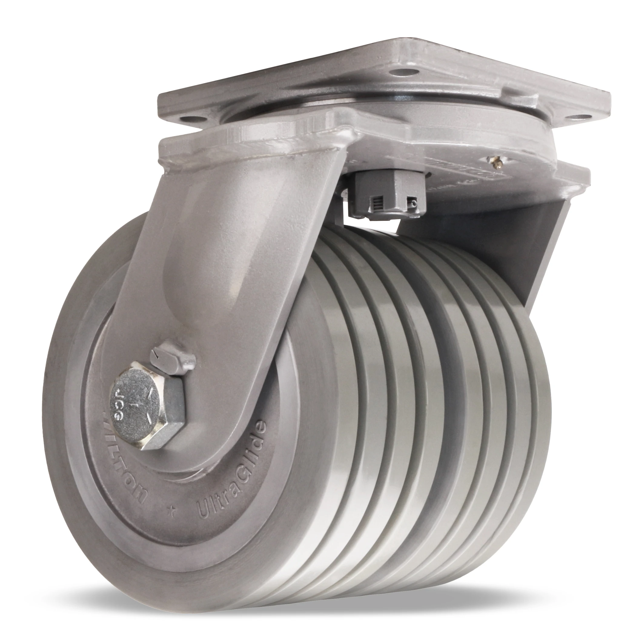 Dual Wheel Swivel Caster, 6 x 4 Inch, 5800 lb at 3 mph, 1 1/4 Inch Precision Bearing