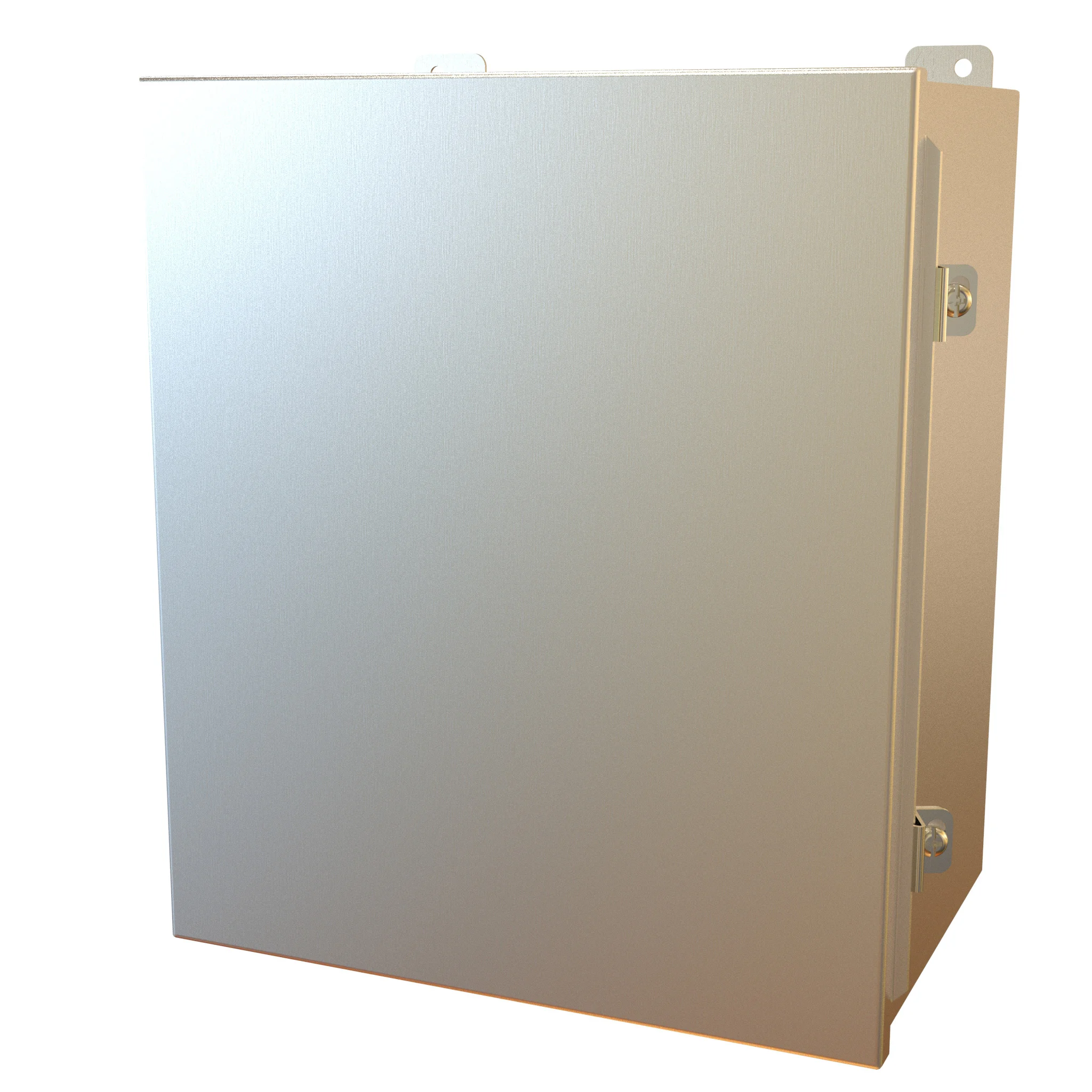 HAMMOND 1414N4PHS16M8 Enclosure, 14 x 12 x 8 Inch Size, Wall Mount, 316 Stainless Steel, #4 Brush Finish | CV7JDU