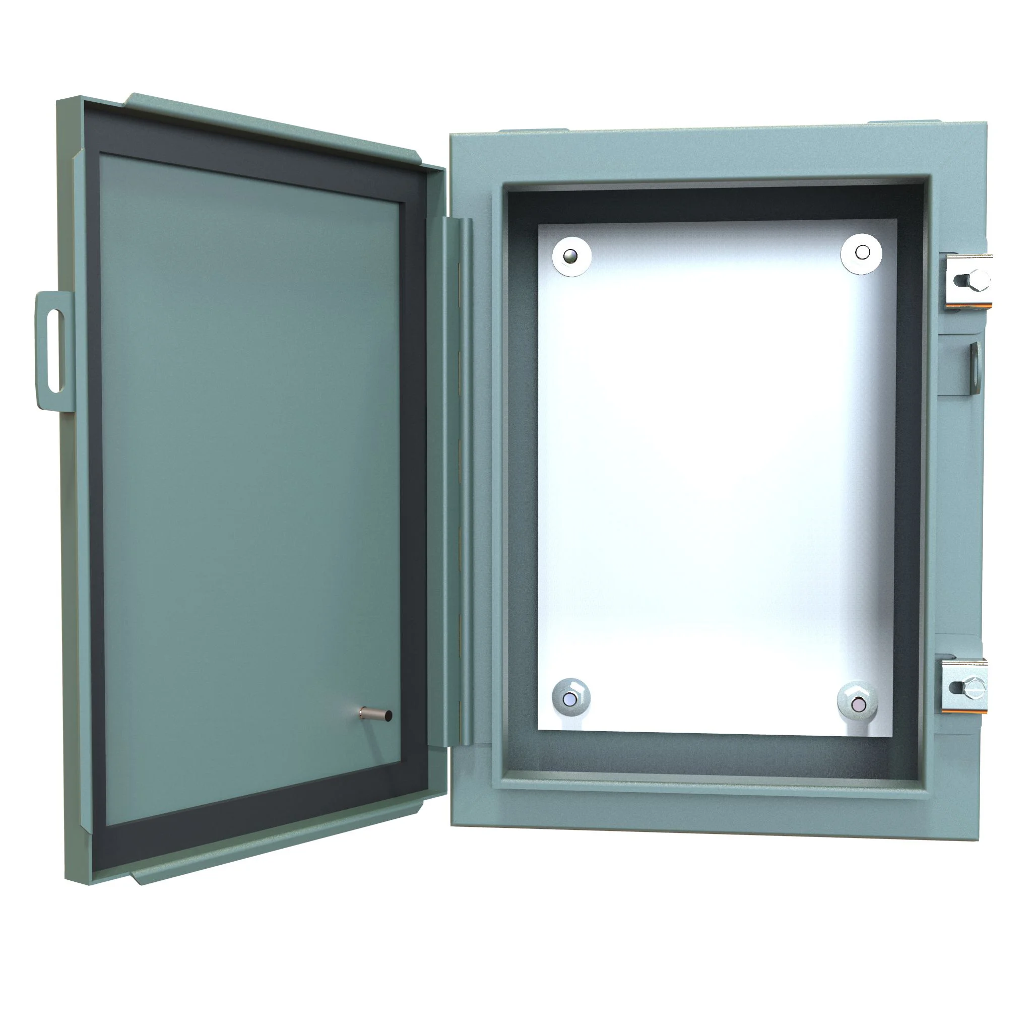 HAMMOND 1418B6 Enclosure, 16 x 12 x 6 Inch Size, Wall Mount, Carbon Steel, Ansi 61 Gray | CV7JFL