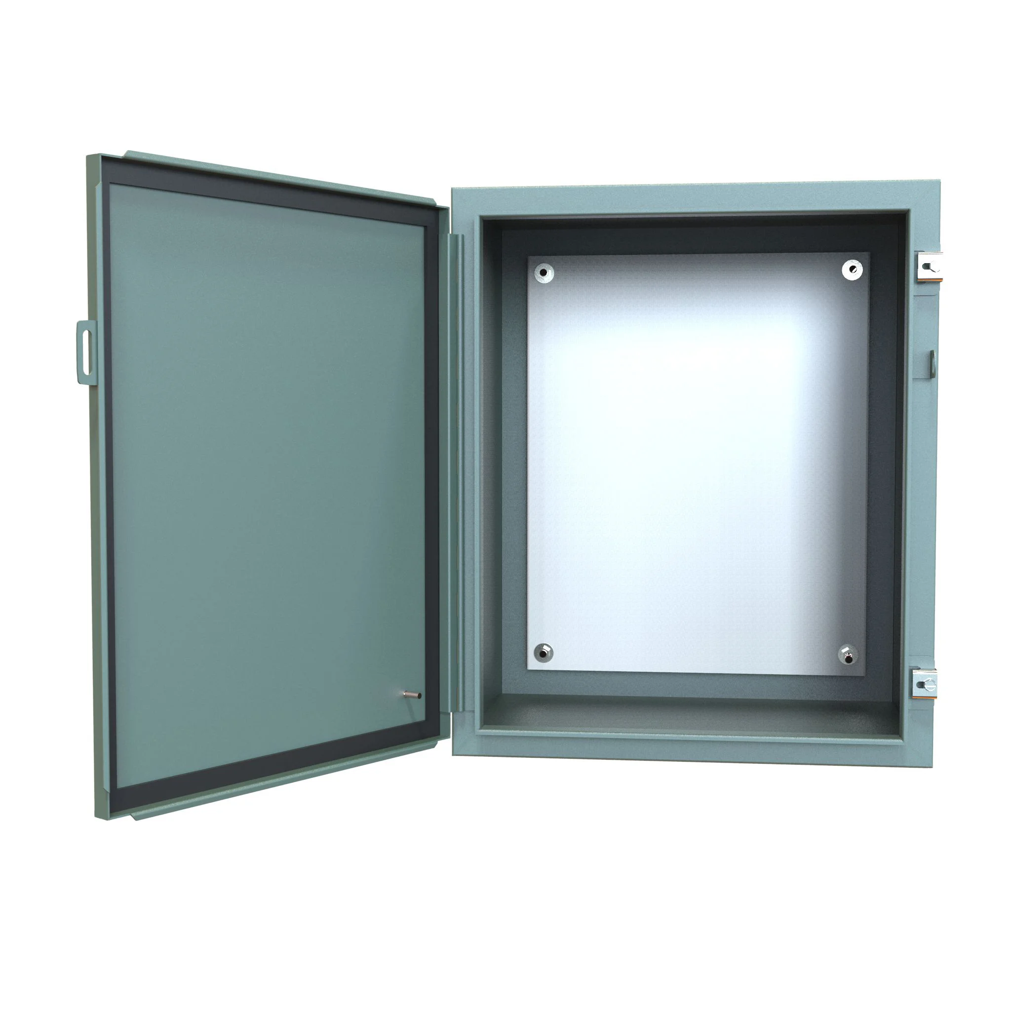 HAMMOND 1418E16 Enclosure, 24 x 20 x 16 Inch Size, Wall Mount, Carbon Steel, Ansi 61 Gray | CV7JGC