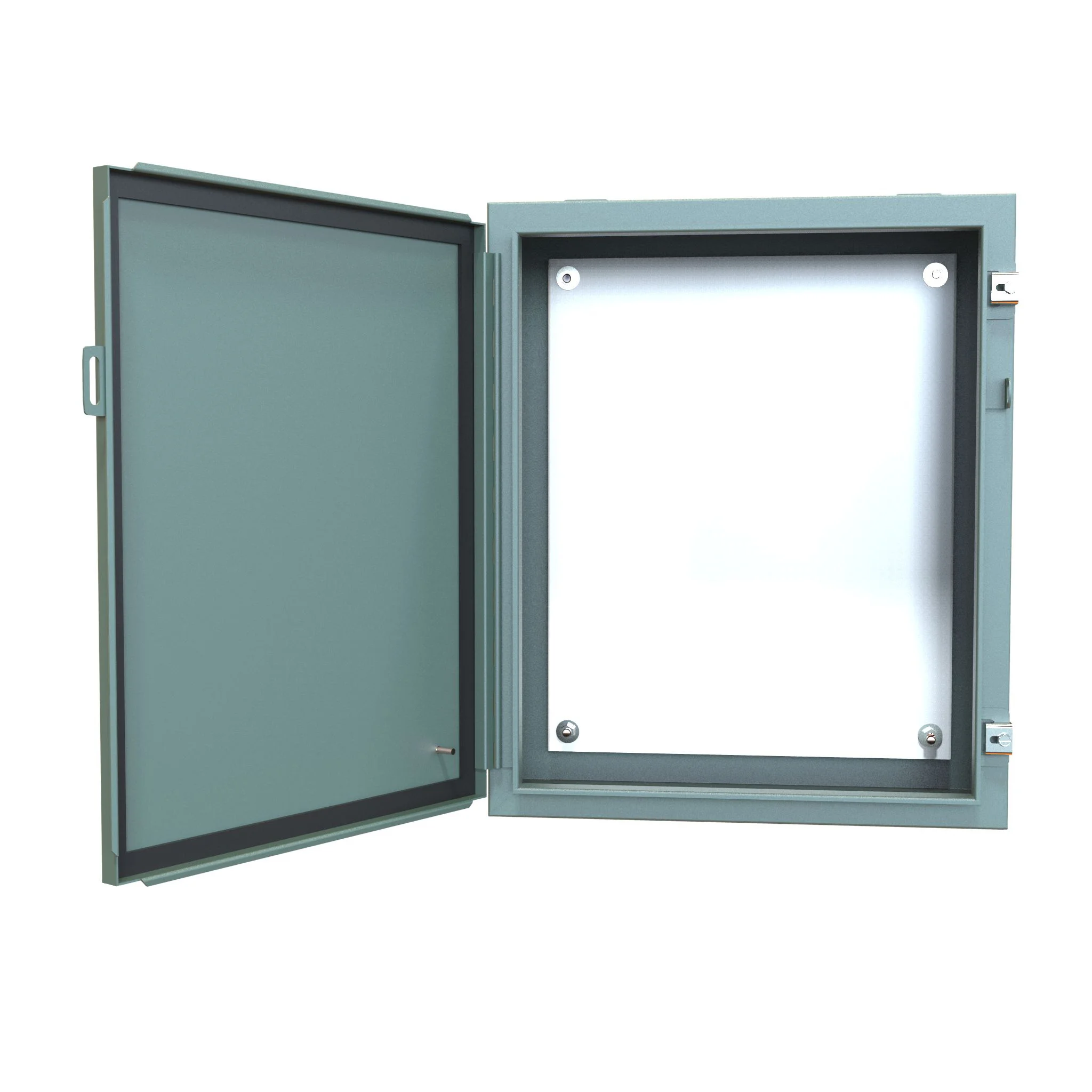 HAMMOND 1418E8 Enclosure, 24 x 20 x 8 Inch Size, Wall Mount, Carbon Steel, Ansi 61 Gray | CV7JGE