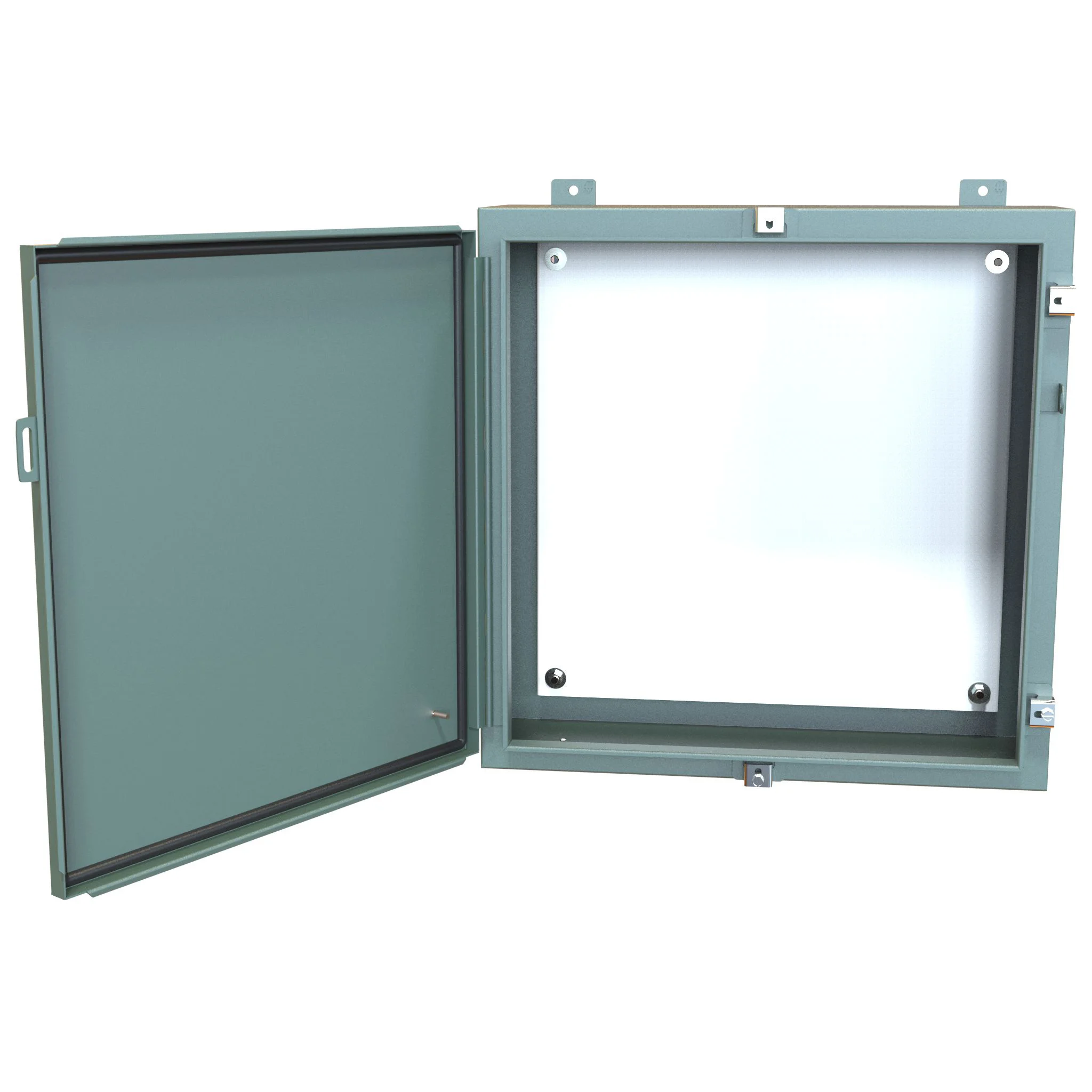 HAMMOND 1418N4J8 Enclosure, 24 x 24 x 8 Inch Size, Wall Mount, Carbon Steel, Ansi 61 Gray | CV7JKE