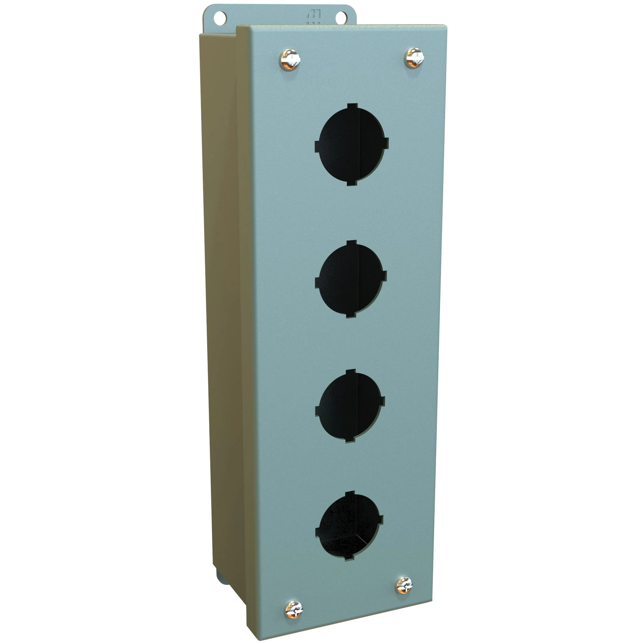HAMMOND 1435D Pushbutton Enclosure, 4 Holes, 30mm, 11 x 4 x 3 Inch Size, Wall Mount, Carbon Steel | CV7JMX