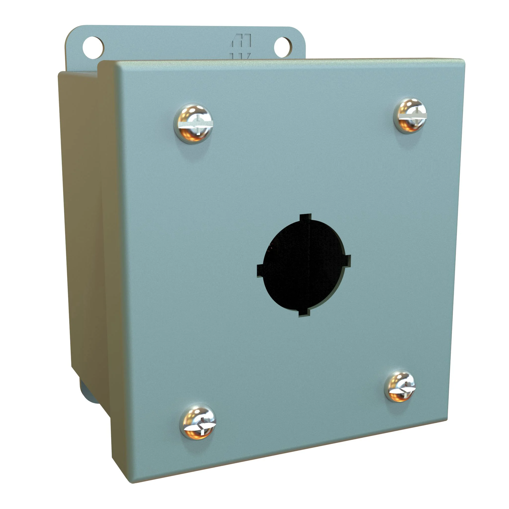HAMMOND 1435MA Pushbutton Enclosure, 1 Hole, 22mm, 4 x 4 x 3 Inch Size, Wall Mount, Carbon Steel | CV7JNB