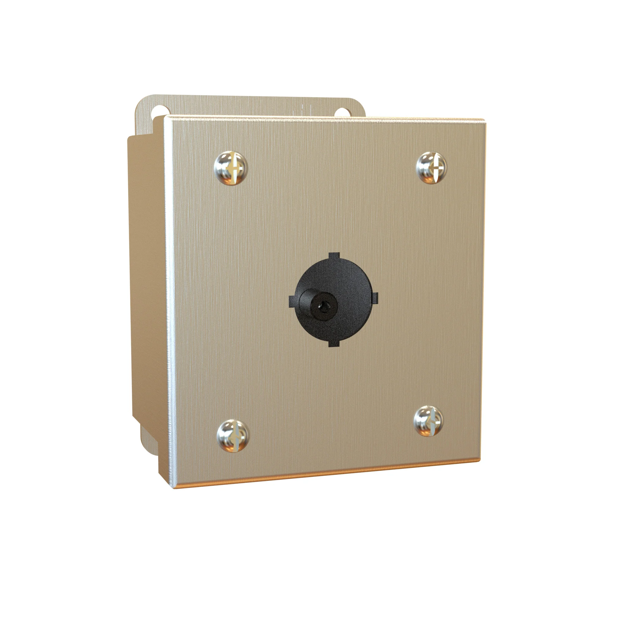 HAMMOND 1435S16A Pushbutton Enclosure, 1 Hole, 30mm, 4 x 4 x 3 Inch Size, Wall Mount, 316 Stainless Steel | CV7JPD