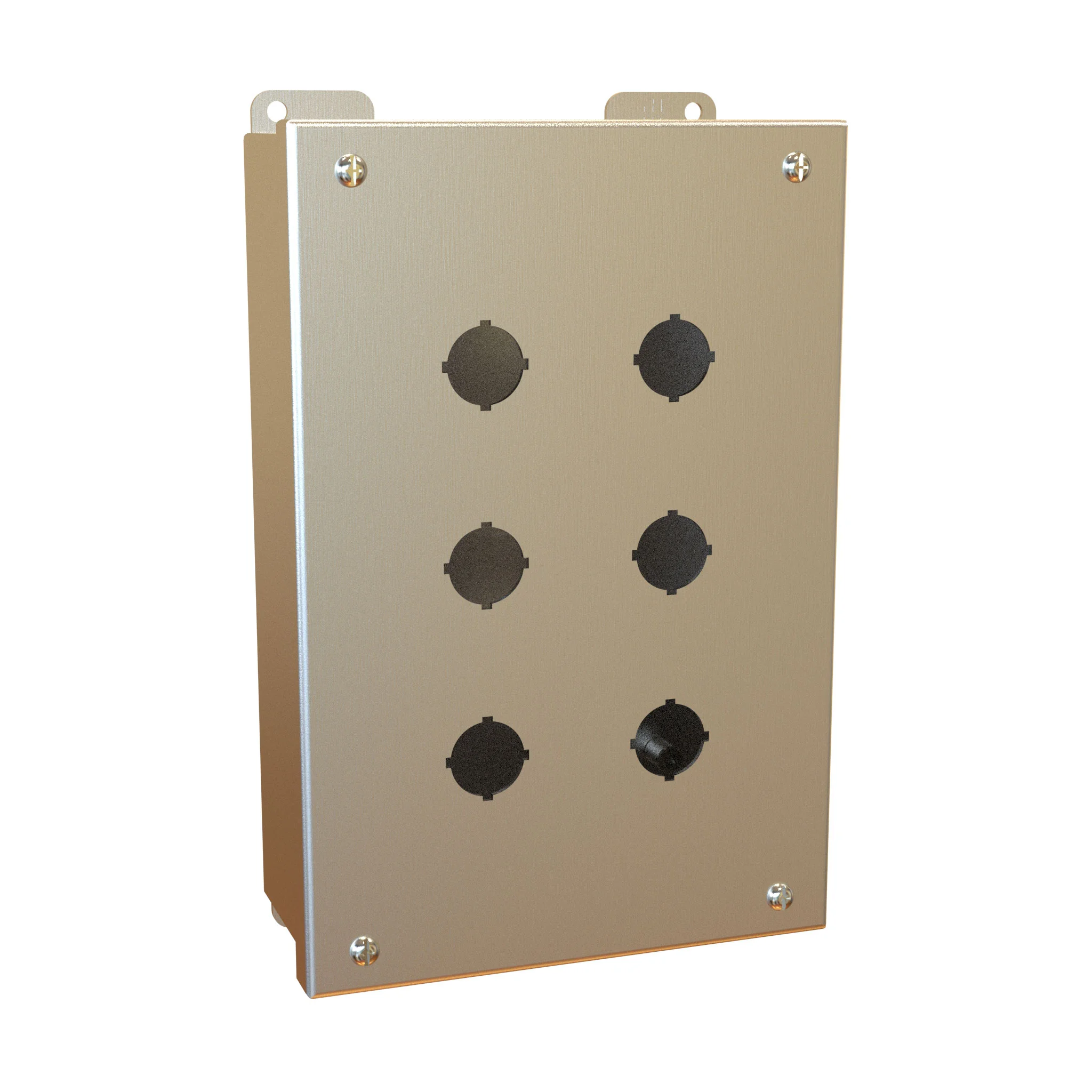 HAMMOND 1435SSH Pushbutton Enclosure, 6 Holes, 30mm, 10 x 7 x 3 Inch Size, Wall Mount | CV7JPQ