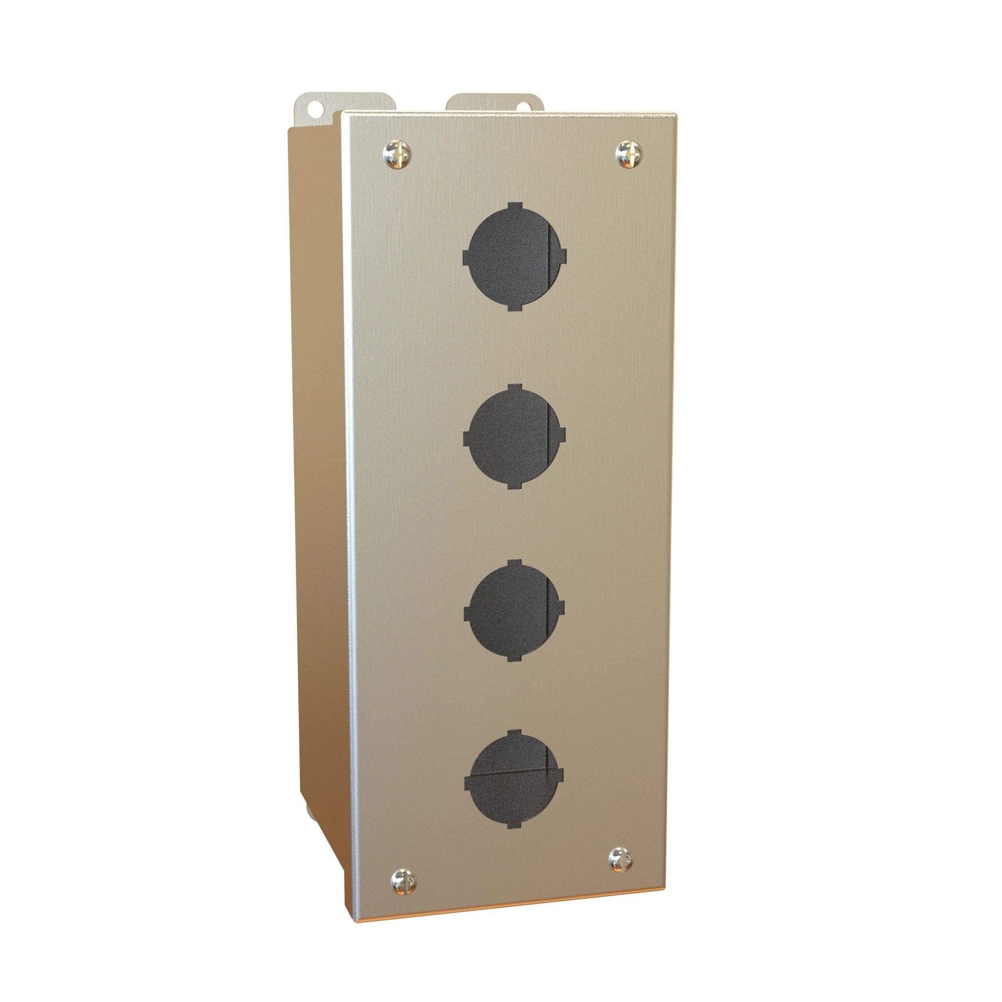 HAMMOND 1437S16D Pushbutton Enclosure, 4 Holes, 30mm, 10 x 4 x 5 Inch Size, Wall Mount | CV7JRC