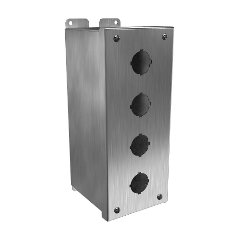 Pushbutton Enclosure, 4 Holes, 30mm, 10 x 4 x 5 Inch Size, Wall Mount