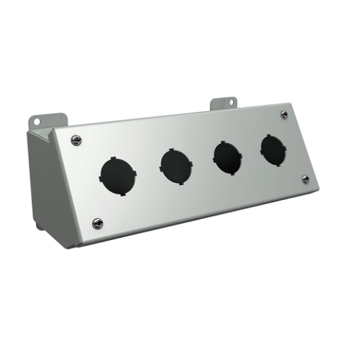 HAMMOND 1490D4 Pushbutton Consolet, 4 Holes, 30mm, 4 x 10 x 5 Inch Size, Desktop Or Pedestal Mount | CV7FVB