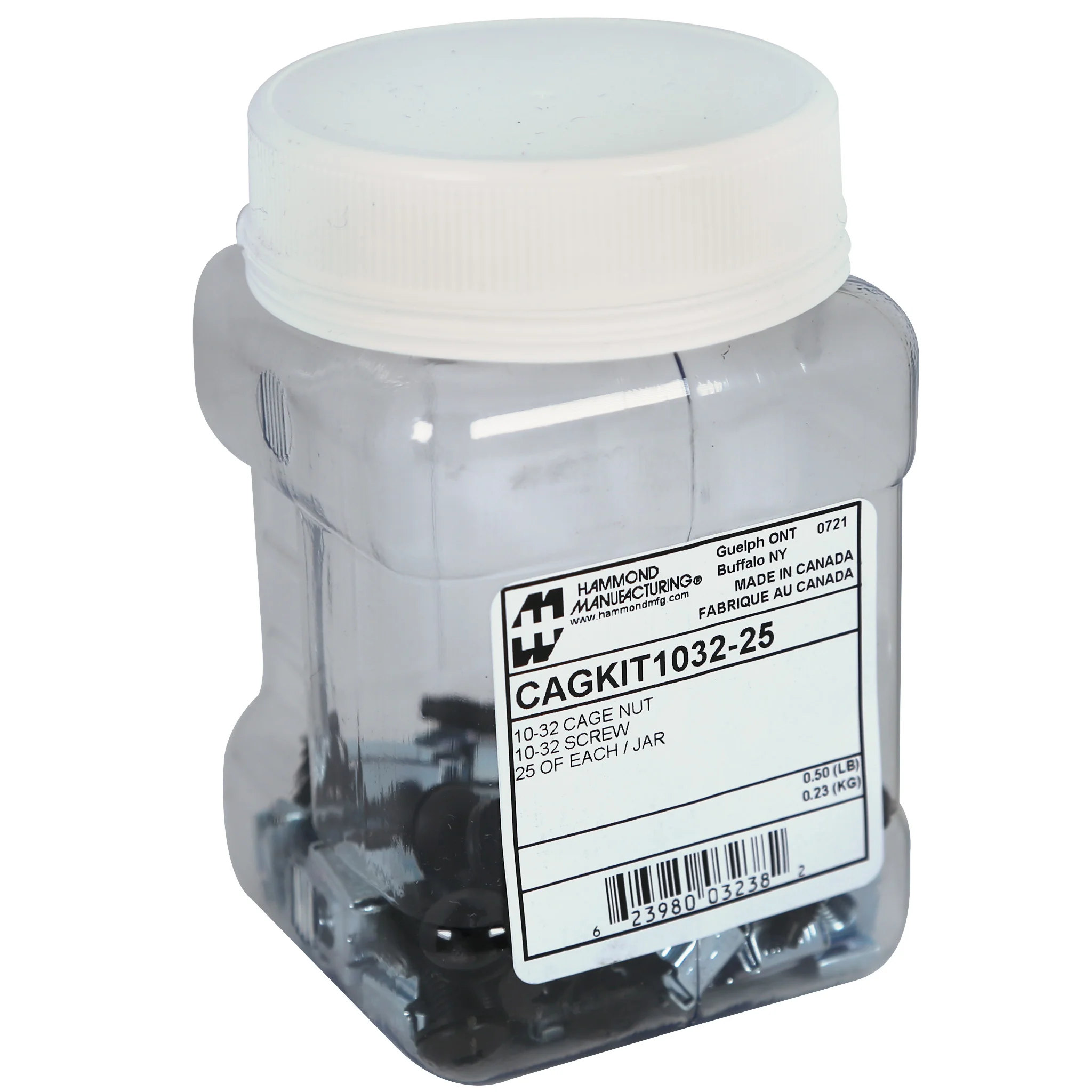 HAMMOND CAGKIT1032-25 Rack Mounting Screw, #10-32 Unf, #2 Robertson/#2 Phillips Quadrex Truss Head, Pack Of 25 | CV7YHK