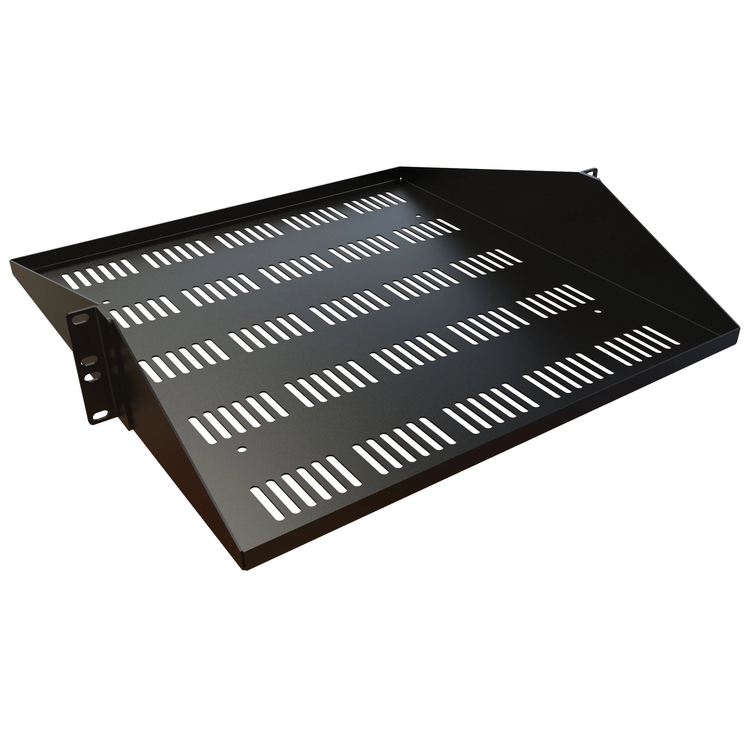 HAMMOND DNDMV1918BK1 Two-Post Centered Rack Shelf, 19 Inch Rack Width, 18 Inch Depth, 200Lb Capacity, Vented | CV7ZDW