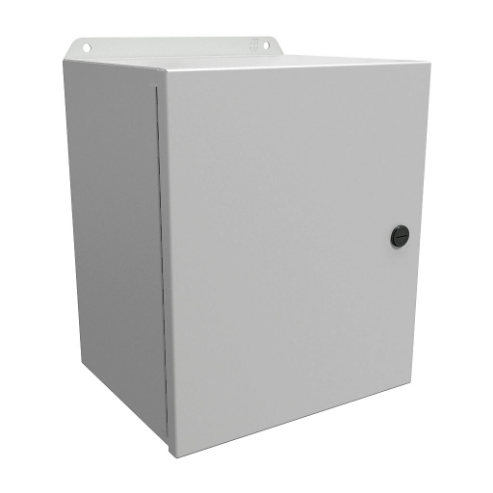 Enclosure, 12 x 10 x 8 Inch Size, Wall Mount, Carbon Steel, Ral 7035 Light Gray