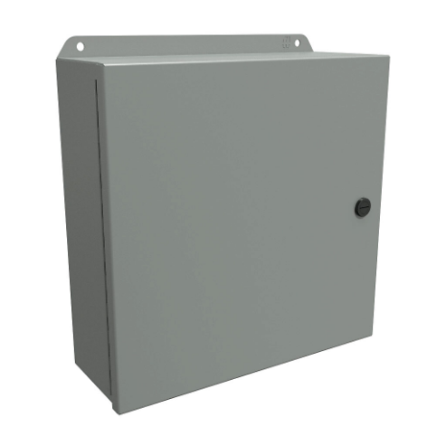 Enclosure, 12 x 12 x 4 Inch Size, Wall Mount, Carbon Steel, Ansi 61 Gray