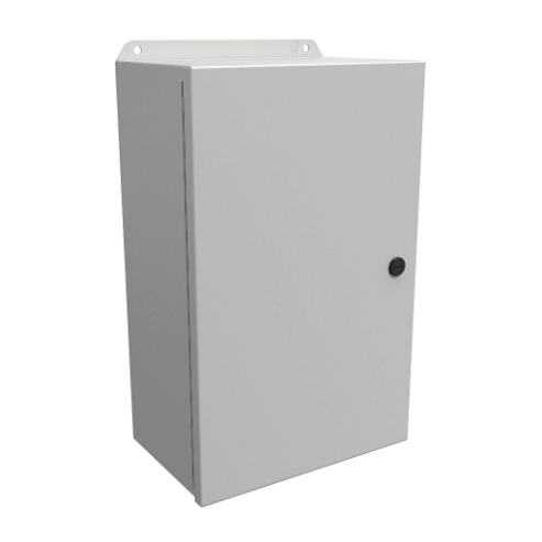 Enclosure, 16 x 10 x 6 Inch Size, Wall Mount, Carbon Steel, Ral 7035 Light Gray