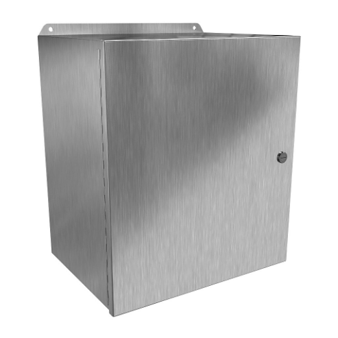 Enclosure, 16 x 14 x 10 Inch Size, Wall Mount, 316 Stainless Steel, #4 Brush Finish