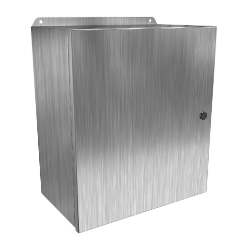 Enclosure, 16 x 14 x 8 Inch Size, Wall Mount, 304 Stainless Steel, #4 Brush Finish