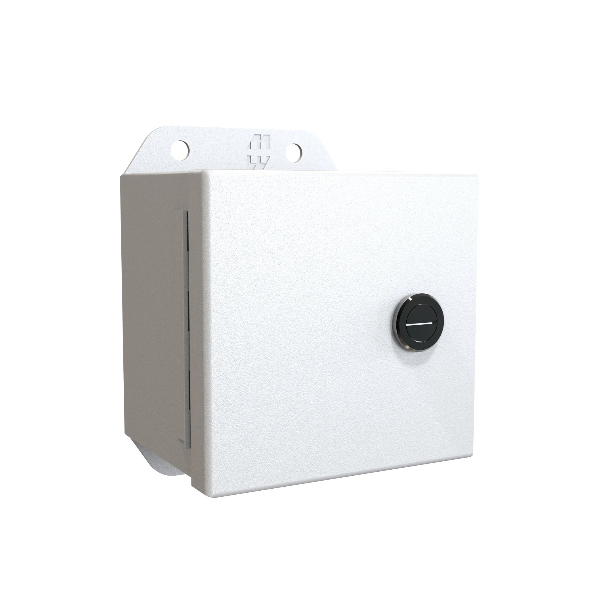 HAMMOND EJ443LG Enclosure, 4 x 4 x 3 Inch Size, Wall Mount, Carbon Steel, Ral 7035 Light Gray | CV7KDJ